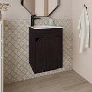 FM FURNITURE Nelson Bathroom Floating Vanity with a Door, Wengue