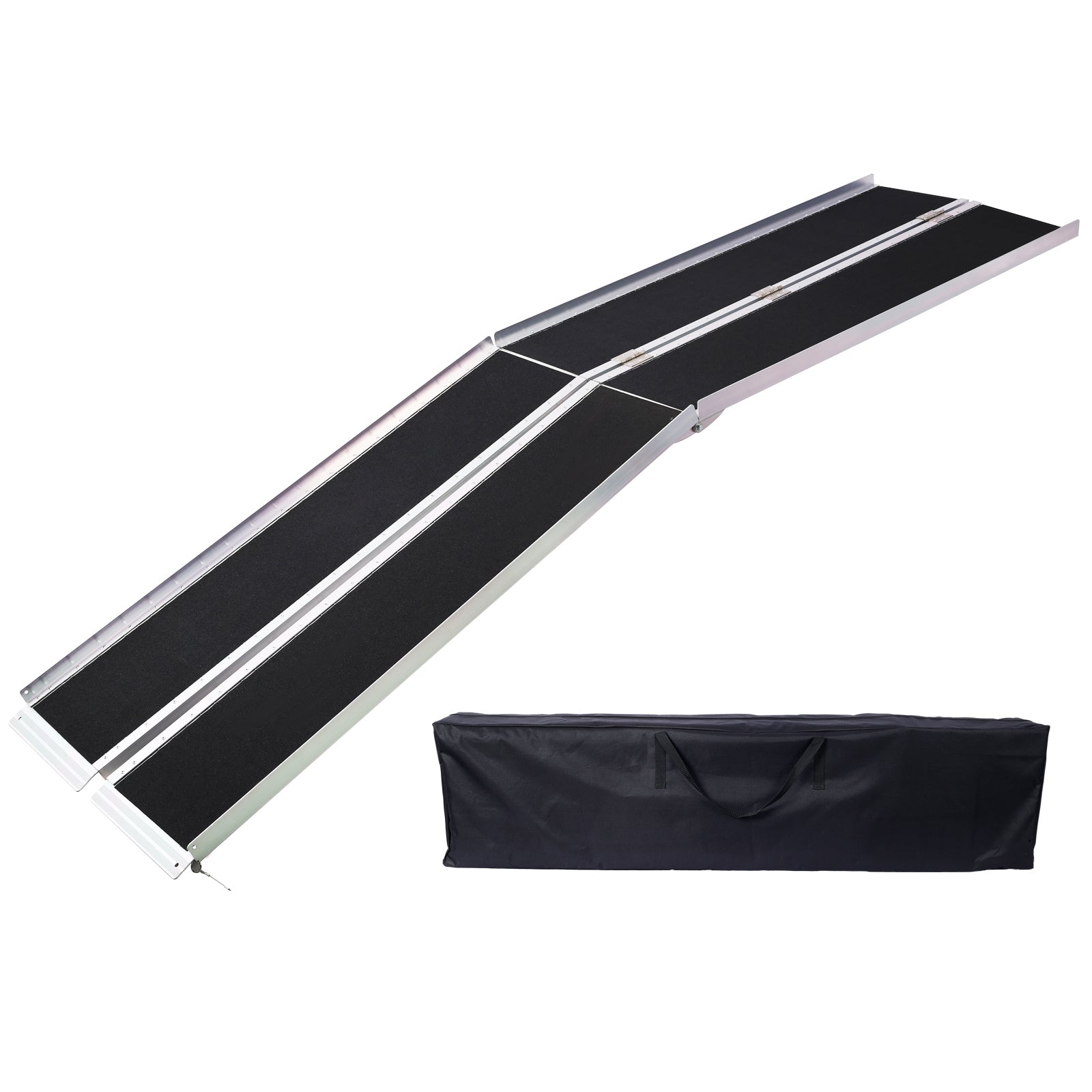 wheel chair ramp 10ft ,aluminium threhold ramp,Portable and Foldable, 600 Pound Capacity, Non-Skid Surface, Two Separate Pieces, for Home, Steps, Stairs, Doorways with bag
