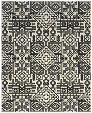 Miles Ivory and Black Chenille High-Low Area Rug