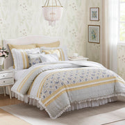 9 Piece Cotton Percale Comforter Set Yellow Queen