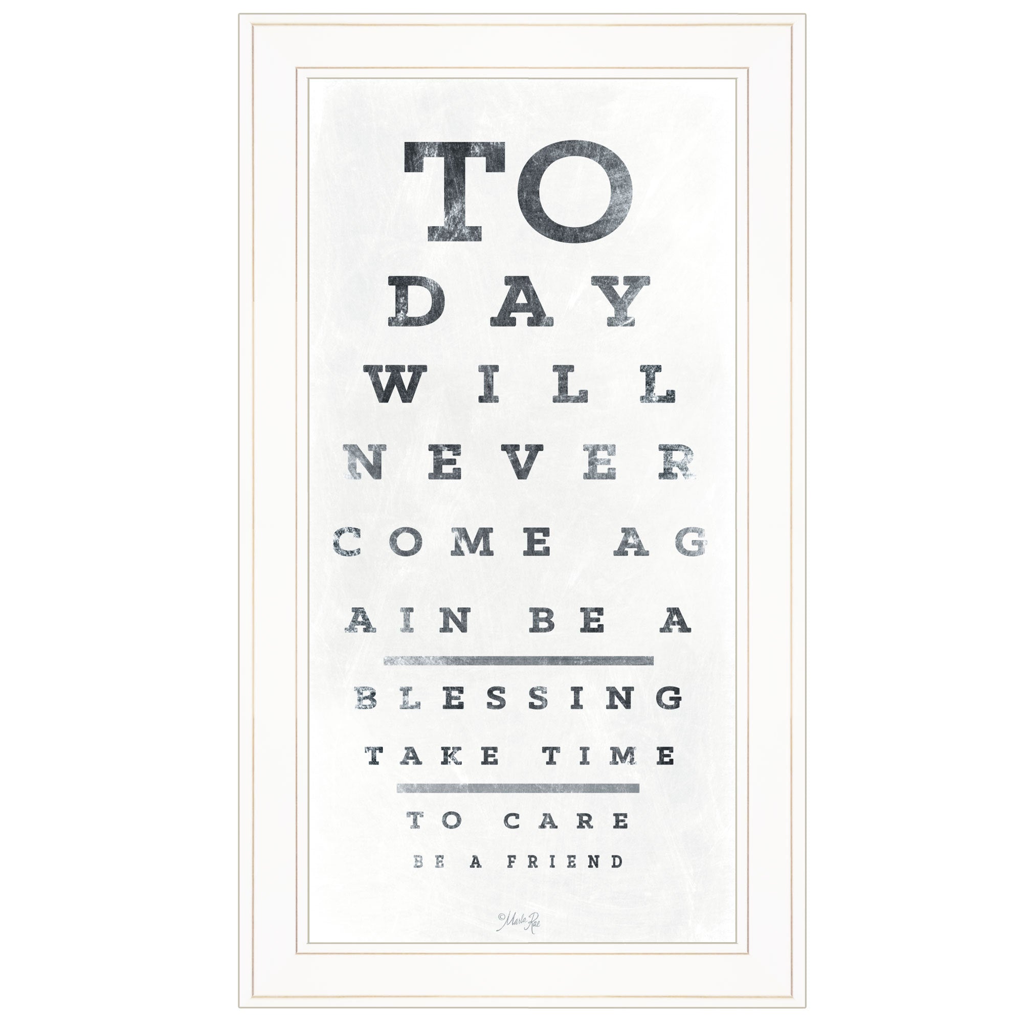 'Eye Chart I' by Artisan Marla Rae, Ready to Hang Framed Print, White Frame
