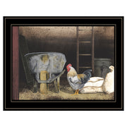 'Chicken Feed' by Billy Jacobs, Ready to Hang Framed Print, Black Frame